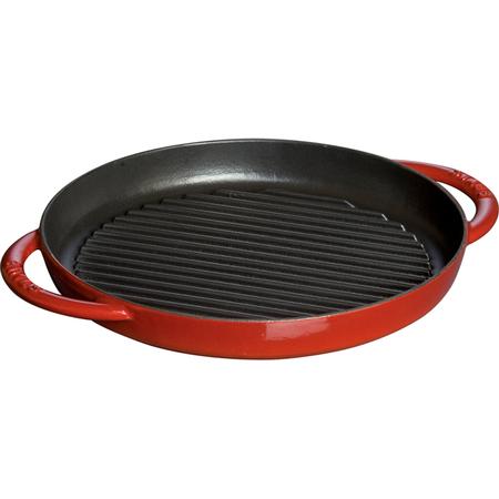 Staub Cast-Iron Grill Pan Red