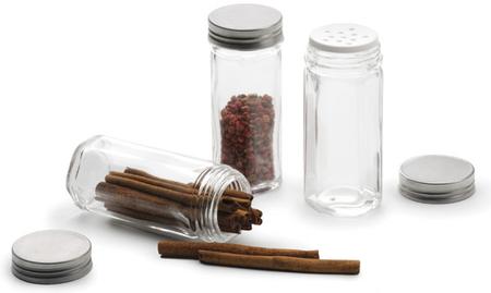 Hexagonal Glass Spice Jar