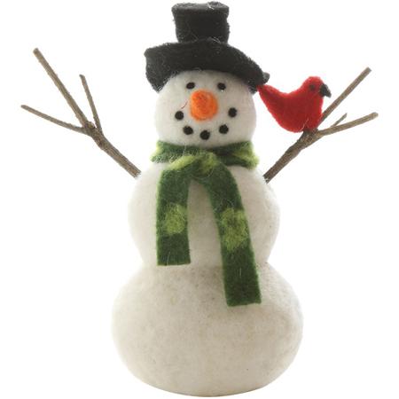 Wool Felt Snowman Ornament 7.5