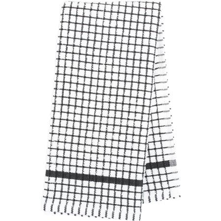 Grid Terrycloth Dishtowel Black