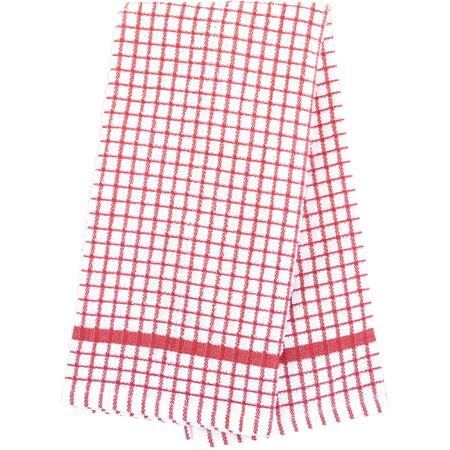 Grid Terrycloth Dishtowel Red