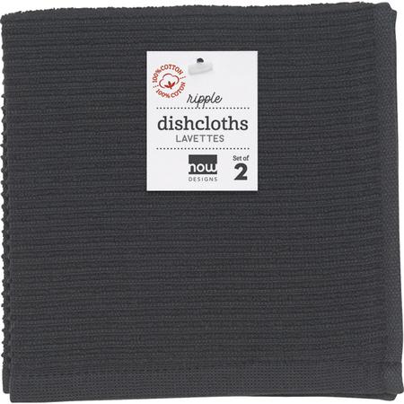 Ripple Dishcloth Set/2 Black