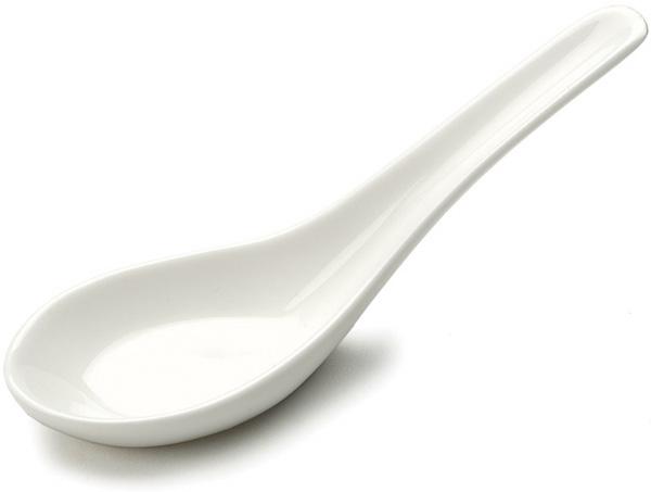  White Porcelain Soup Spoon