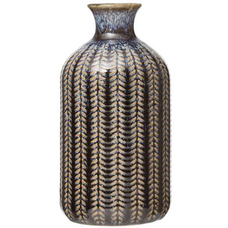 Indigo Embossed Vase Large