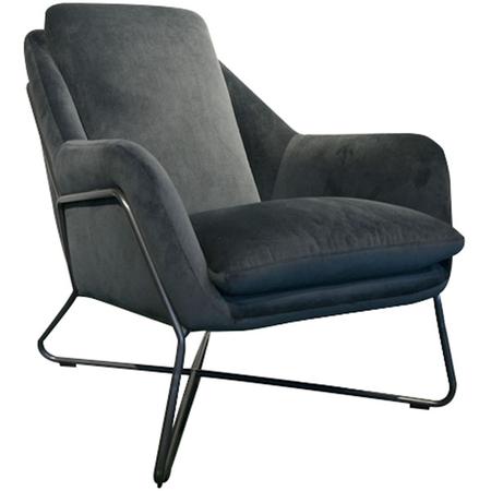 Romeo Lounge Chair Grey Velvet
