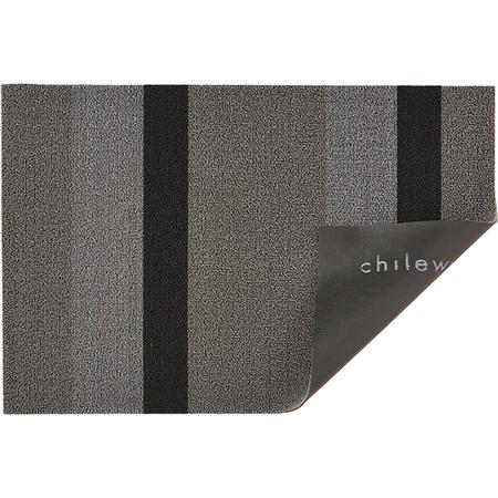 Shag Mat 2' x 3' Bold Stripe Silver/Black