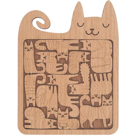 Wood Fit-The-Cats Puzzle