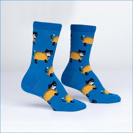 Women's Crew Socks Let's Taco About Cats