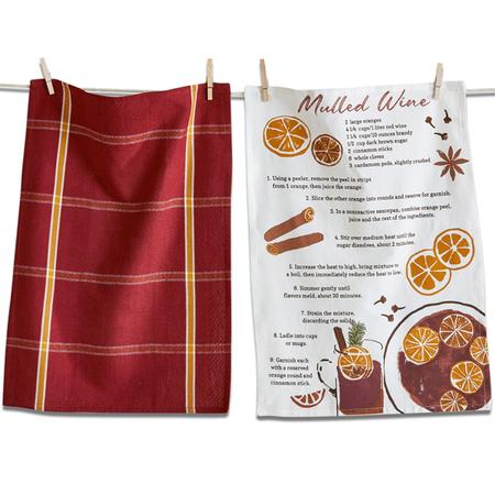Mulled Wine Recipe Kitchen Towels Set/2