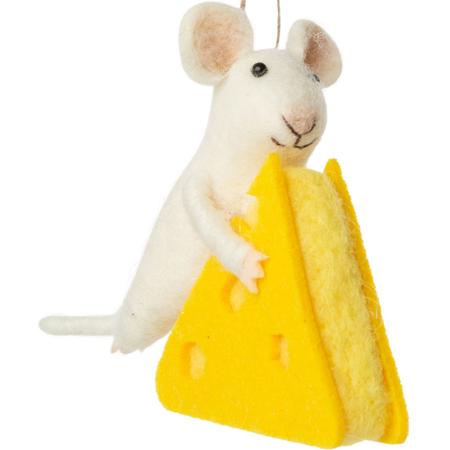 Mouse w/Cheese Wedge Ornament