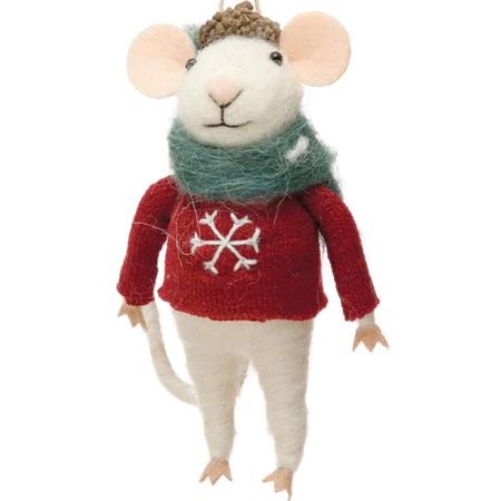 Mouse w/Snowflake Sweater Ornament