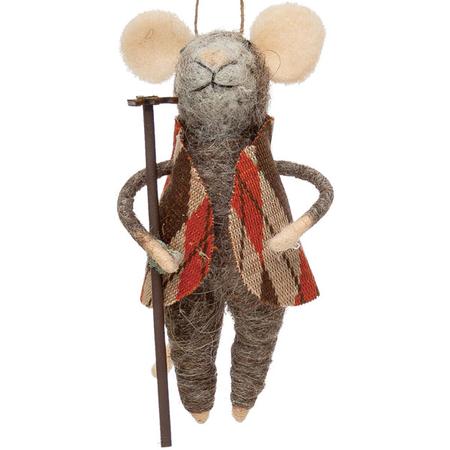 Gardening Mouse w/Rake Ornament