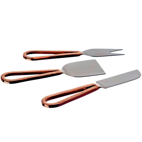  Copper Handle Cheese Knives Set/3