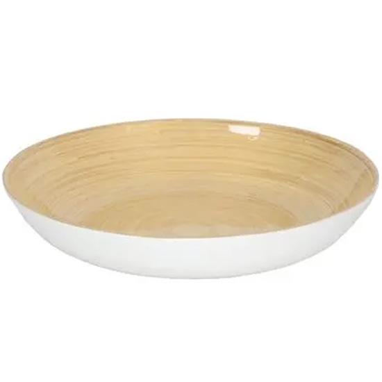  Bamboo Shallow Serving Bowl White