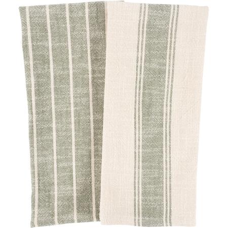 Farmhouse Kitchen Towels Set/2 Olive
