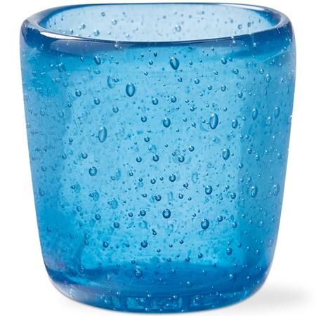 Bubble Glass Votive Candle Holder Blue