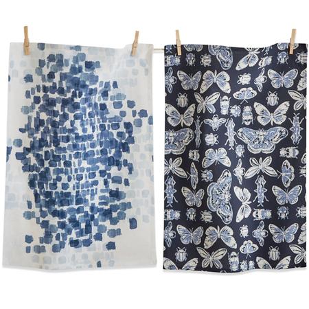 Butterfly & Seaglass Kitchen Towels Set/2