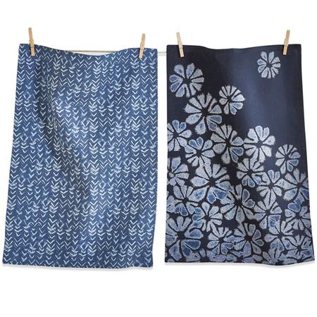 Floral & Chevron Kitchen Towels Set/2