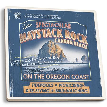 Haystack Rock Sign Coaster