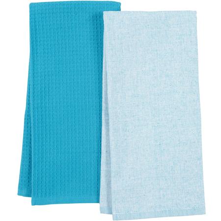Linden Reversible Kitchen Towels Set/2 Blue