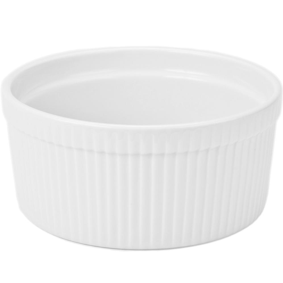  White Porcelain Souffle Dish 48- Oz.