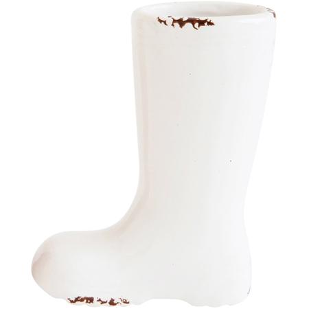 White Boot Vase