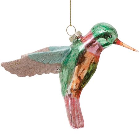 Hand-Painted Glass Hummingbird Ornament 5
