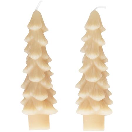 Tree Taper Candles Short Set/2 Ivory