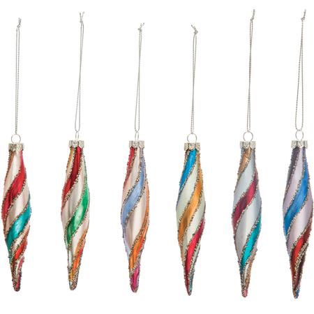 Hand-Painted Glass Twist Ornaments