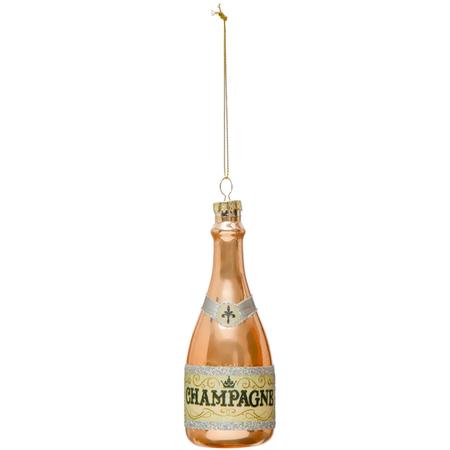 Glass Champagne Bottle Ornament 5.5