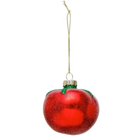 Hand-Painted Glass Tomato Ornament 2.25