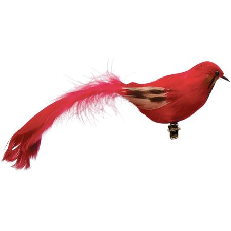Clip-On Bird Ornament Red