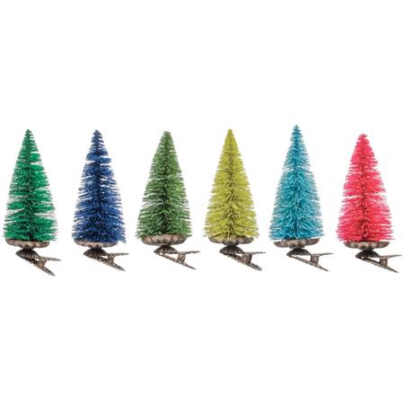 Clip-On Tree Ornaments Set/6 Multi-Color