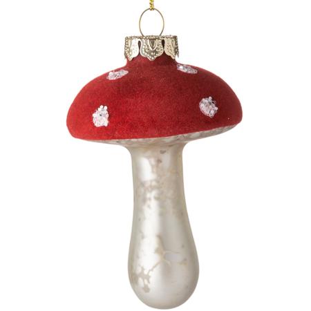 Flocked Mushroom Ornament
