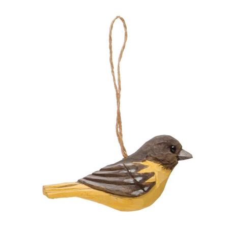 Wood Bird Ornament Yellow