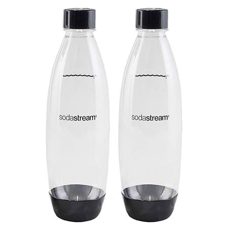 Sodastream Dishwasher-Safe Slim Bottles Set/2 1-Liter Black